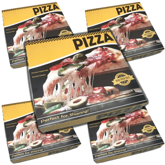 12" Claycoated Pizza Box F&H YELLOW